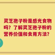 灵芝孢子粉是感光食物吗？了解灵芝孢子粉的营养价值和食用方法？