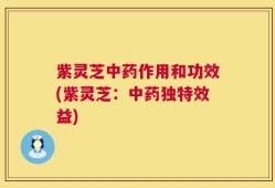 紫灵芝中药作用和功效(紫灵芝：中药独特效益)