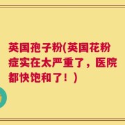 英国孢子粉(英国花粉症实在太严重了，医院都快饱和了！)