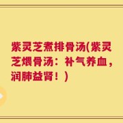 紫灵芝煮排骨汤(紫灵芝煨骨汤：补气养血，润肺益肾！)
