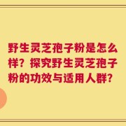 野生灵芝孢子粉是怎么样？探究野生灵芝孢子粉的功效与适用人群？