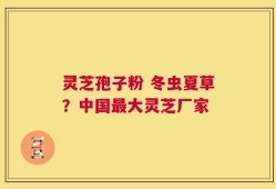 灵芝孢子粉 冬虫夏草？中国最大灵芝厂家