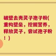 破壁去壳灵子孢子粉(重构壁垒，挖掘营养，释放灵子，尝试孢子粉！)