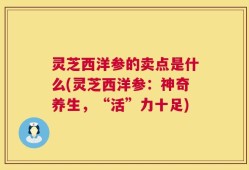 灵芝西洋参的卖点是什么(灵芝西洋参：神奇养生，“活”力十足)