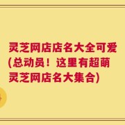 灵芝网店店名大全可爱(总动员！这里有超萌灵芝网店名大集合)