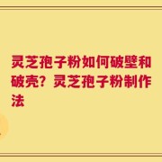 灵芝孢子粉如何破壁和破壳？灵芝孢子粉制作法