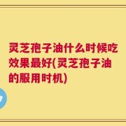 灵芝孢子油什么时候吃效果最好(灵芝孢子油的服用时机)