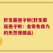 野生菌孢子粉(野生蘑菇孢子粉：自带免疫力的天然保健品)