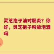 灵芝孢子油对肠炎？你好，灵芝孢子粉能泡酒吗