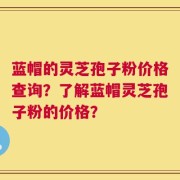 蓝帽的灵芝孢子粉价格查询？了解蓝帽灵芝孢子粉的价格？