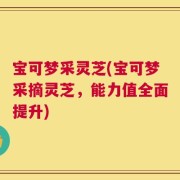 宝可梦采灵芝(宝可梦采摘灵芝，能力值全面提升)