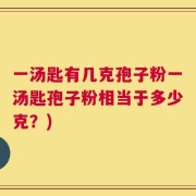 一汤匙有几克孢子粉一汤匙孢子粉相当于多少克？)