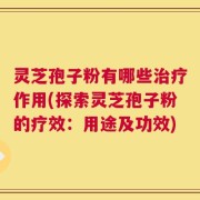 灵芝孢子粉有哪些治疗作用(探索灵芝孢子粉的疗效：用途及功效)