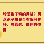 玲芝孢子粉的用途？灵芝孢子粉是否有保肝护肝、抗衰老、抗癌的作用