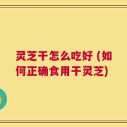 灵芝干怎么吃好 (如何正确食用干灵芝)