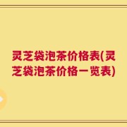 灵芝袋泡茶价格表(灵芝袋泡茶价格一览表)