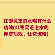红枣灵芝泡水喝有什么功效(红枣灵芝泡水的神奇功效，让你惊叹)