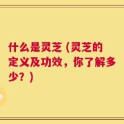 什么是灵芝 (灵芝的定义及功效，你了解多少？)