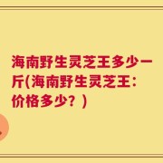 海南野生灵芝王多少一斤(海南野生灵芝王：价格多少？)