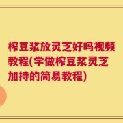榨豆浆放灵芝好吗视频教程(学做榨豆浆灵芝加持的简易教程)