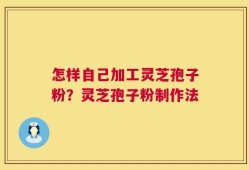 怎样自己加工灵芝孢子粉？灵芝孢子粉制作法