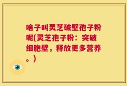 啥子叫灵芝破壁孢子粉呢(灵芝孢子粉：突破细胞壁，释放更多营养。)