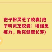 孢子粉灵芝了胶囊(孢子粉灵芝胶囊：增强免疫力，助你健康长寿)