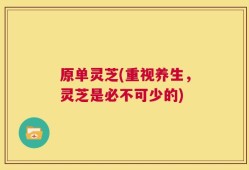 原单灵芝(重视养生，灵芝是必不可少的)