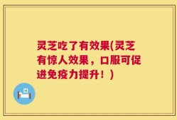 灵芝吃了有效果(灵芝有惊人效果，口服可促进免疫力提升！)