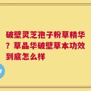 破壁灵芝孢子粉草精华？草晶华破壁草本功效到底怎么样