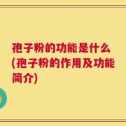 孢子粉的功能是什么 (孢子粉的作用及功能简介)