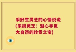 采野生灵芝的心情说说(采摘灵芝：潜心寻觅大自然的珍贵之宝)