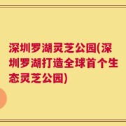 深圳罗湖灵芝公园(深圳罗湖打造全球首个生态灵芝公园)