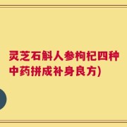 灵芝石斛人参枸杞四种中药拼成补身良方)
