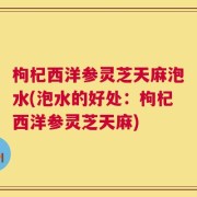 枸杞西洋参灵芝天麻泡水(泡水的好处：枸杞西洋参灵芝天麻)