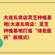 大连瓦房店灵芝种植基地(大连瓦房店：灵芝种植基地打造“绿色医药”新模式)