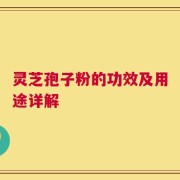 灵芝孢子粉的功效及用途详解