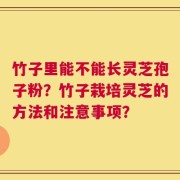 竹子里能不能长灵芝孢子粉？竹子栽培灵芝的方法和注意事项？