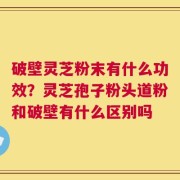 破壁灵芝粉末有什么功效？灵芝孢子粉头道粉和破壁有什么区别吗