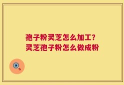 孢子粉灵芝怎么加工？灵芝孢子粉怎么做成粉