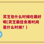 灵芝包什么时候吃最好呢(灵芝最佳食用时间是什么时候？)