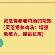 灵芝党参老鸡汤的功效(灵芝党参鸡汤：增强免疫力、促进长寿)