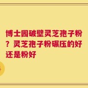 博士园破壁灵芝孢子粉？灵芝孢子粉碾压的好还是粉好
