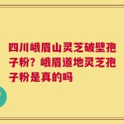 四川峨眉山灵芝破壁孢子粉？峨眉道地灵芝孢子粉是真的吗