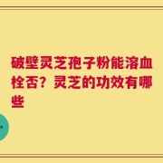破壁灵芝孢子粉能溶血栓否？灵芝的功效有哪些