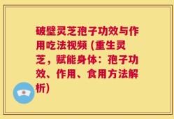 破壁灵芝孢子功效与作用吃法视频 (重生灵芝，赋能身体：孢子功效、作用、食用方法解析)