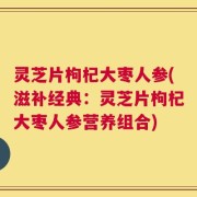 灵芝片枸杞大枣人参(滋补经典：灵芝片枸杞大枣人参营养组合)