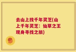 去山上找千年灵芝(山上千年灵芝：仙草之王现身寻找之旅)