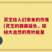灵芝给人们带来的作用(灵芝的健康益处，探秘大自然的奇妙能量