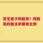 灵芝孢子阿胶膏？阿胶膏的做法步骤和比例
